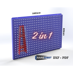 2 in 1 Tool Organizer Panel CNC DXF files for plasma cutting | Workshop Wall Organizer, Tool Holder, Garage Storage | Digital Download