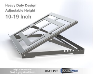 Adjustable Laptop Stand  | Heavy Duty Metal Tablet Riser 10-19" | CNC DXF files for plasma cutting | Digital Download