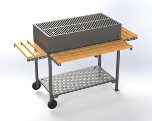 BBQ Grill | Outdoor Metal Barbecue Table with Wooden Shelves | CNC DXF files for plasma cutting | Digital Download - Image 6