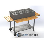 BBQ Grill | Outdoor Metal Barbecue Table with Wooden Shelves | CNC DXF files for plasma cutting | Digital Download