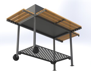BBQ Grill | Outdoor Metal Barbecue Table with Wooden Shelves | CNC DXF files for plasma cutting | Digital Download - Image 9