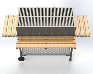 BBQ Grill | Outdoor Metal Barbecue Table with Wooden Shelves | CNC DXF files for plasma cutting | Digital Download - Image 10
