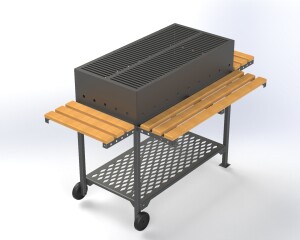 BBQ Grill | Outdoor Metal Barbecue Table with Wooden Shelves | CNC DXF files for plasma cutting | Digital Download - Image 5