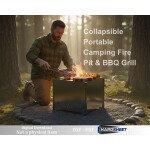 Collapsible Portable Camping Fire Pit & BBQ Grill Cnc DXF files for plasma cutting | Digital Download