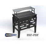 Laser Cut BBq Grill  | 2-Tier Metal Barbecue Design | Outdoor Cooking & Camping Fire Pit | CNC DXF files for plasma cutting Digital Download