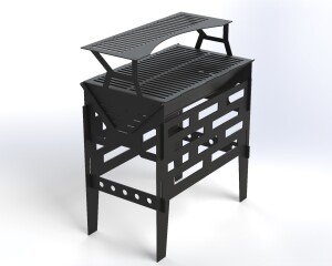 Laser Cut BBq Grill  | 2-Tier Metal Barbecue Design | Outdoor Cooking & Camping Fire Pit | CNC DXF files for plasma cutting Digital Download - Image 5