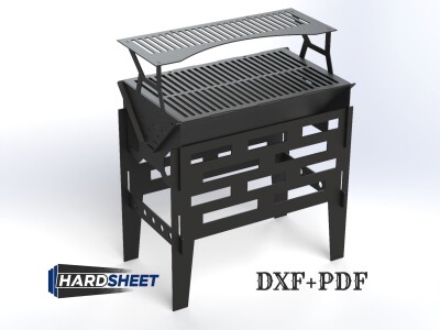 Laser Cut BBq Grill  | 2-Tier Metal Barbecue Design | Outdoor Cooking & Camping Fire Pit | CNC DXF files for plasma cutting Digital Download