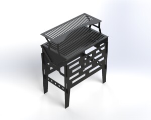 Laser Cut BBq Grill  | 2-Tier Metal Barbecue Design | Outdoor Cooking & Camping Fire Pit | CNC DXF files for plasma cutting Digital Download - Image 7