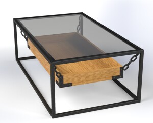Modern Multipurpose Table | Industrial Metal Wood Glass Center Table Cnc DXF files for plasma cutting Digital Download - Image 3