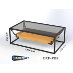 Modern Multipurpose Table | Industrial Metal Wood Glass Center Table Cnc DXF files for plasma cutting Digital Download