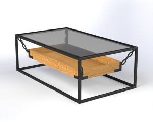 Modern Multipurpose Table | Industrial Metal Wood Glass Center Table Cnc DXF files for plasma cutting Digital Download - Image 4