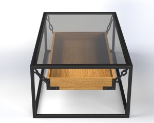 Modern Multipurpose Table | Industrial Metal Wood Glass Center Table Cnc DXF files for plasma cutting Digital Download - Image 2