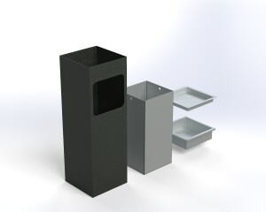 Outdoor Ashtray  Trash Bin Design | Cnc DXF files for plasma cutting | Digital Download - Image 2