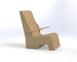 Modern Interlocking Plywood Lounge Chair DXF, 18mm CNC Router Files, Flat Pack Furniture Plan, Digital Download, DIY Seating - Image 19