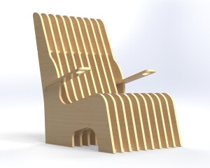 Modern Interlocking Plywood Lounge Chair DXF, 18mm CNC Router Files, Flat Pack Furniture Plan, Digital Download, DIY Seating - Image 11