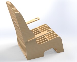 Modern Interlocking Plywood Lounge Chair DXF, 18mm CNC Router Files, Flat Pack Furniture Plan, Digital Download, DIY Seating - Image 9