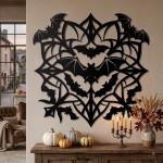 Halloween Bat Mandala Wall Art DXF SVG Cut File - Image 3