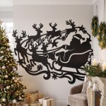 Christmas Santa Sleigh Wall Art DXF SVG Cut File - Image 6