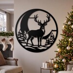 Christmas Reindeer Wall Art DXF SVG Cut File Deer Winter Decor - Image 4