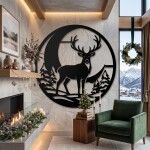 Christmas Reindeer Wall Art DXF SVG Cut File Deer Winter Decor - Image 7