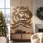 Christmas Santa Claus Wall Art DXF SVG Cut File Santa Decor - Image 3