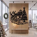 Christmas Santa Reindeer Tree DXF SVG Wall Decor, Sleigh Design - Image 7