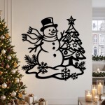 Christmas Snowman Tree DXF SVG Wall Decor, Winter Design - Image 6