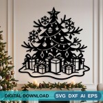 Christmas Tree Presents DXF SVG Holiday Laser Cut Decor