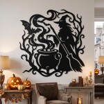 Halloween Witch Wall Art DXF SVG Cut File Cauldron - Image 5