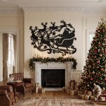 Christmas Santa Sleigh Wall Art DXF SVG Cut File - Image 4