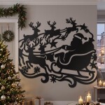 Christmas Santa Sleigh Wall Art DXF SVG Cut File - Image 5