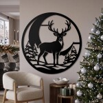 Christmas Reindeer Wall Art DXF SVG Cut File Deer Winter Decor - Image 2