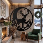 Christmas Reindeer Wall Art DXF SVG Cut File Deer Winter Decor - Image 6