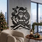 Christmas Santa Claus Wall Art DXF SVG Cut File Santa Decor - Image 4
