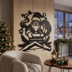 Christmas Santa Claus Wall Art DXF SVG Cut File Santa Decor - Image 6