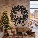 Christmas Wreath Wall Art DXF SVG Cut File Ornament Decor - Image 7