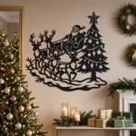 Christmas Santa Reindeer Tree DXF SVG Wall Decor, Sleigh Design - Image 4