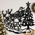 Christmas Santa Reindeer Tree DXF SVG Wall Decor, Sleigh Design - Image 5