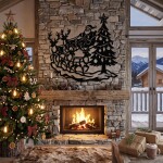 Christmas Santa Reindeer Tree DXF SVG Wall Decor, Sleigh Design - Image 2