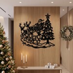 Christmas Santa Reindeer Tree DXF SVG Wall Decor, Sleigh Design - Image 8
