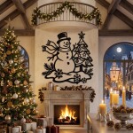 Christmas Snowman Tree DXF SVG Wall Decor, Winter Design - Image 5